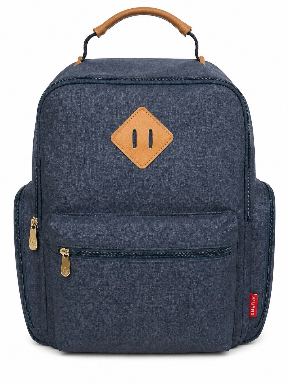 Fisher-Price Navy Blue Baby Diaper Backpack with Tan Accents